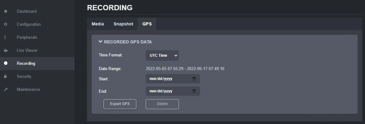 Export GPS Data