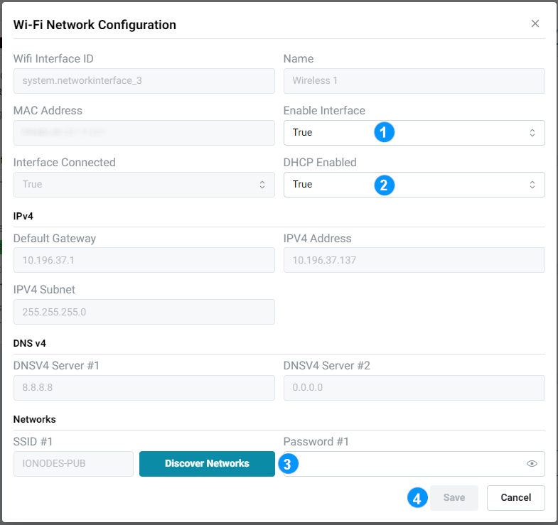 Network interface settings