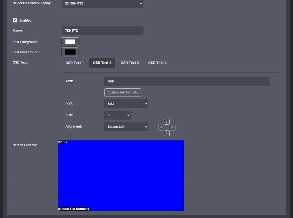 Dynamic OSD tile numbering examples