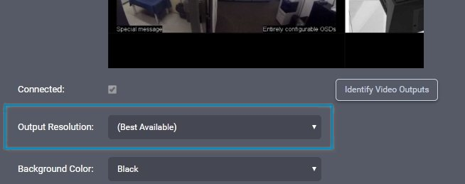 Output Resolution list